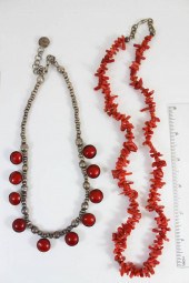 FOUR CORAL NECKLACES: THE FIRS