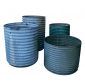 FOUR CORREGATED METAL WATER BU