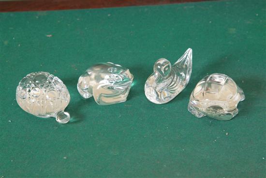 FOUR CRYSTAL ANIMALS. A Baccarat