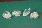 FOUR CRYSTAL ANIMALS. A Baccar