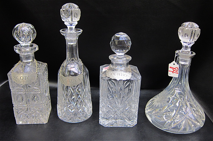 FOUR CRYSTAL DECANTERS variety of