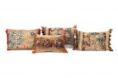 FOUR CUSTOM ANTIQUE WOOL TAPES