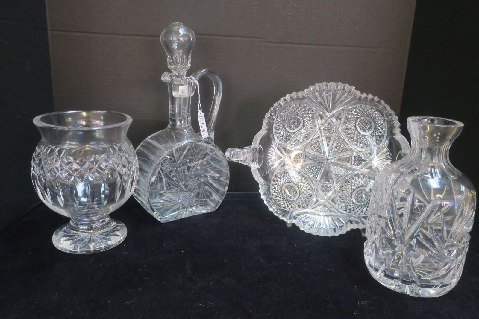 FOUR CUT CRYSTAL ITEMS INCLUDING