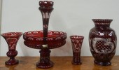 FOUR CZECH RUBY TO CLEAR CUT G