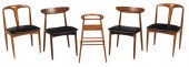 FOUR DANISH MODERN CHAIRS AND