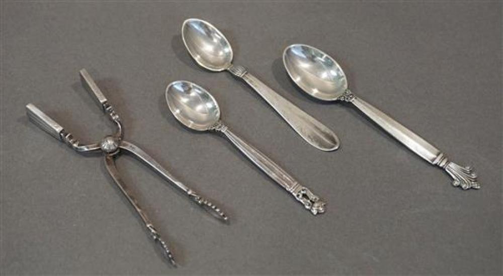 FOUR DANISH STERLING SMALL FLAT