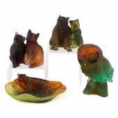 FOUR DAUM PATE DE VERRE PIECES