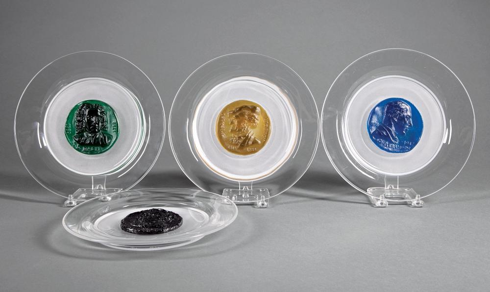 FOUR DAUM PATE DE VERRE GLASS
