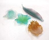 FOUR DAUM PATE DE VERRE GLASS