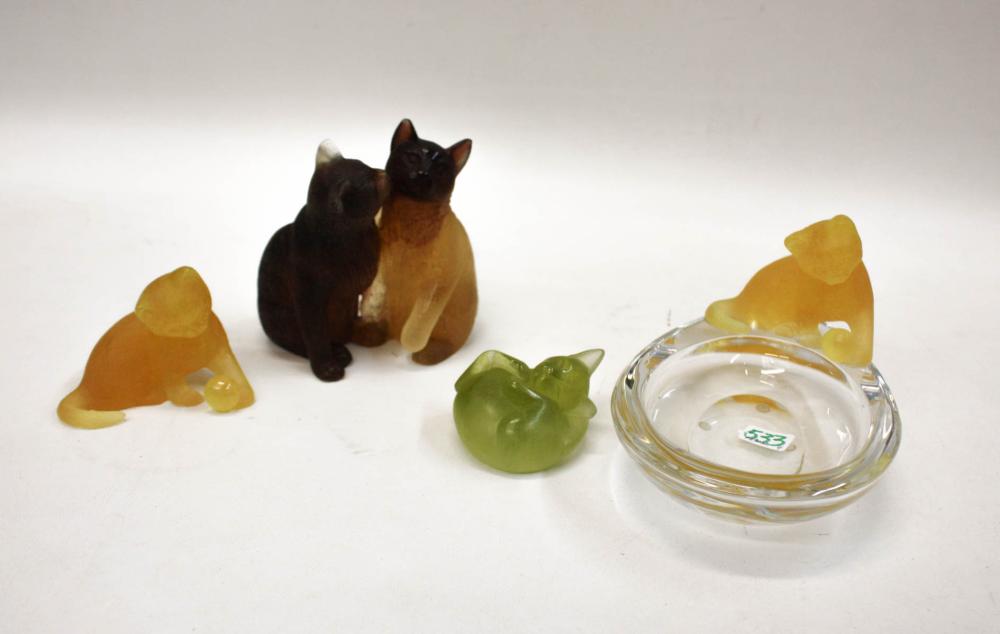 FOUR DAUM PATE DE VERRE GLASS CAT