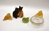 FOUR DAUM PATE DE VERRE GLASS