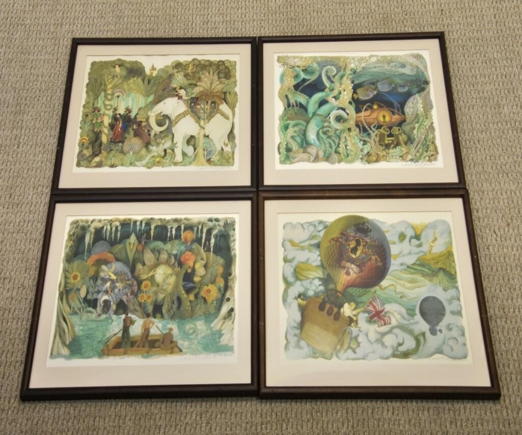 Four David McCall Johnson framed