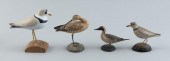 FOUR DECORATIVE BIRD CARVINGS