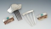 Four Decorative Hair Combs wit