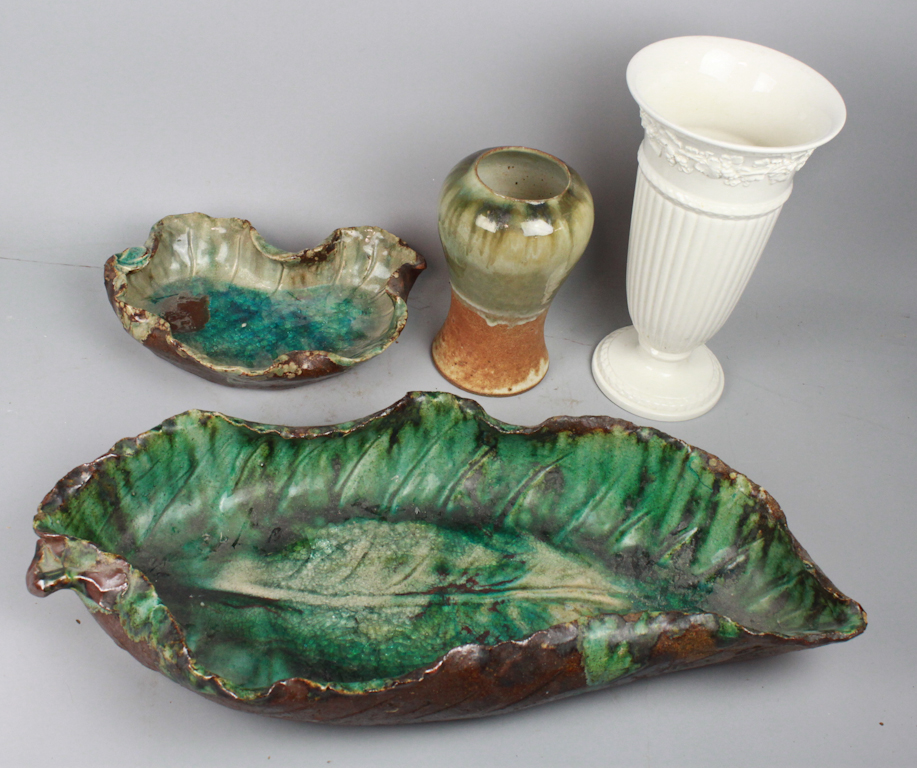 FOUR DECORATIVE VASES including a