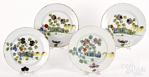 FOUR DELFT FAZAKERLEY PLATES,