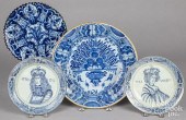 FOUR DELFT PLATES/CHARGERS, 18