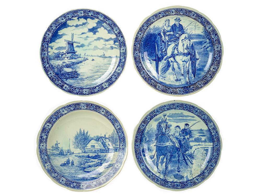 FOUR DELFTS PORCELAIN