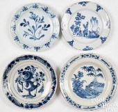 FOUR DELFTWARE PLATES, MID 18T