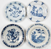 FOUR DELFTWARE PLATES, MID 18T