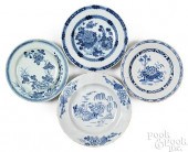 FOUR DELFTWARE PLATES/SHALLOW
