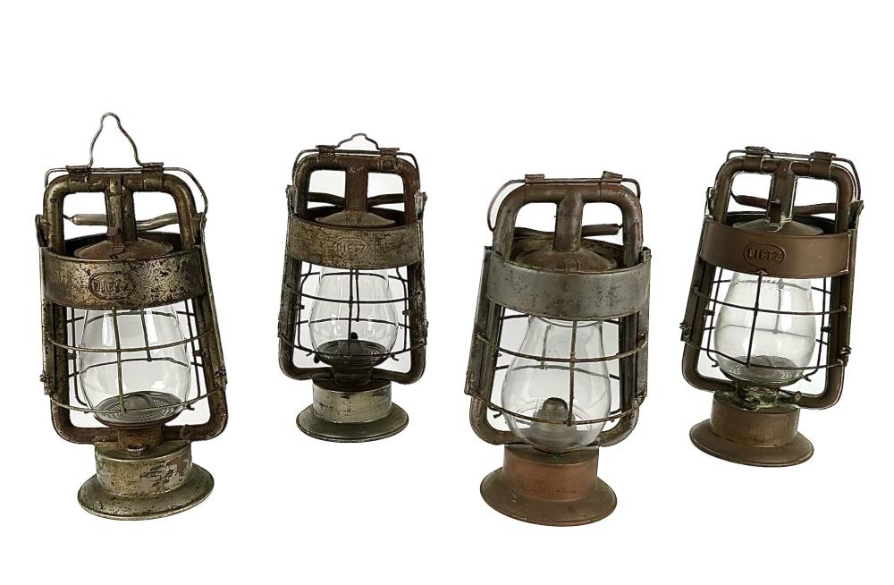 FOUR DIETZ LANTERNS 20TH CENTURY
