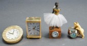 FOUR DIMINUTIVE DESK CLOCKSFou