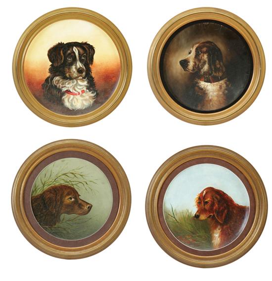 FOUR DOG PORTRAITS (AMERICAN SCHOOL