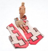 FOUR DOLLS AND A NAVAJO BLANKE