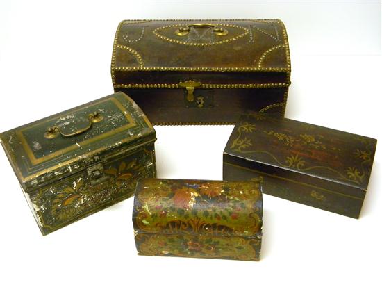 Four domed hinged lid boxes 