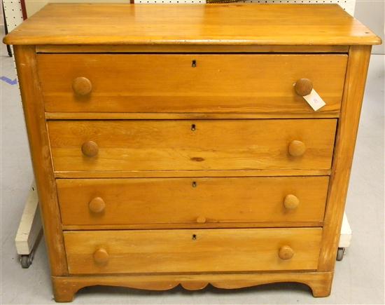 Four drawer chest  c. 1900  pine