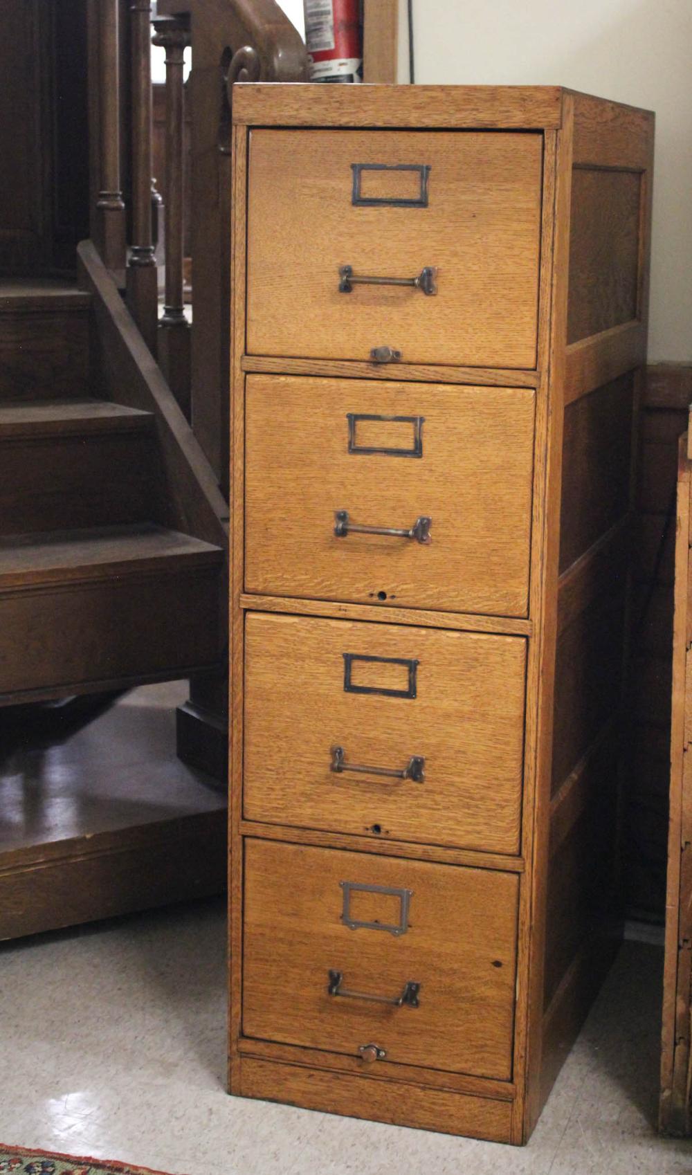 FOUR-DRAWER OAK FILE