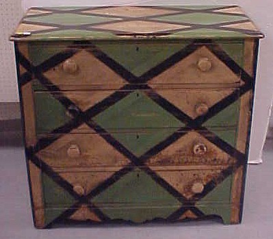 Four drawer pine chest  hand
