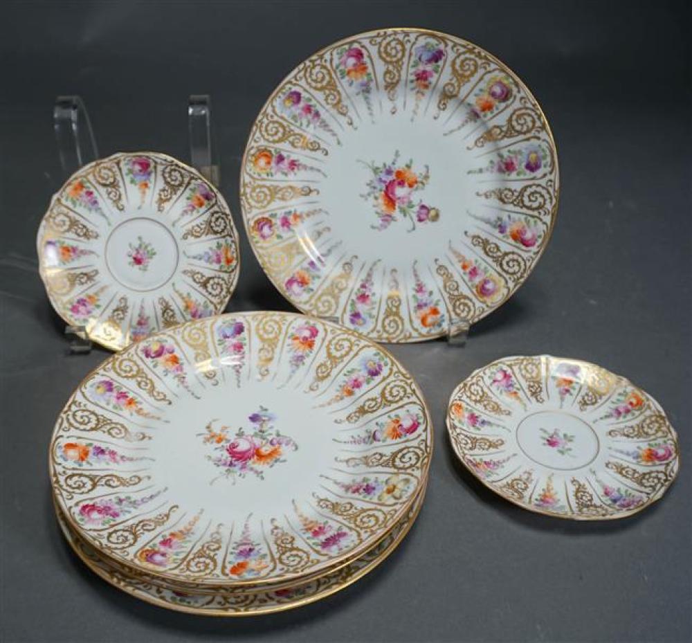 FOUR DRESDEN GILT FLORAL