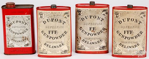 FOUR DUPONT GUNPOWDER TINSFour