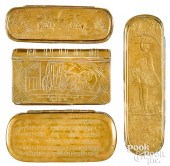 FOUR DUTCH BRASS AND COPPER TO