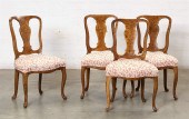 FOUR DUTCH MARQUETRY INLAID WA