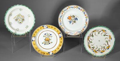 Four early 19th century plates: one