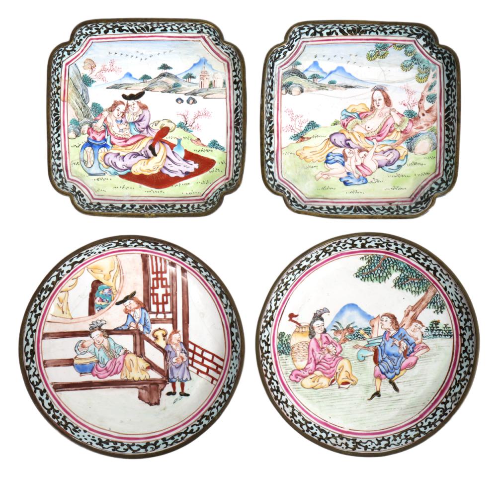 FOUR EARLY CHINESE CANTON EXPORT