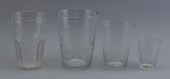 FOUR EARLY COLORLESS FLIP GLAS