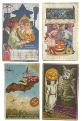 FOUR EARLY HALLOWEEN POSTCARDS