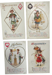 FOUR EARLY HALLOWEEN POSTCARDS