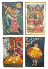 FOUR EARLY HALLOWEEN POSTCARDS