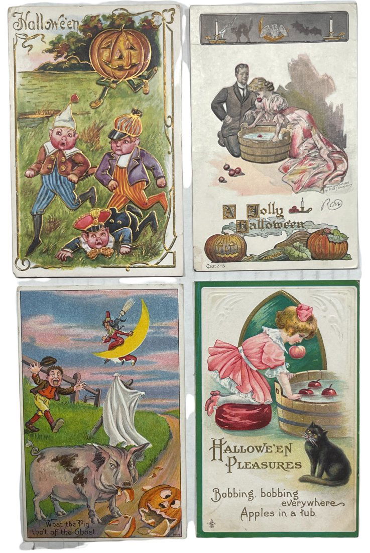 FOUR EARLY HALLOWEEN POSTCARDS