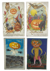 FOUR EARLY HALLOWEEN POSTCARDS