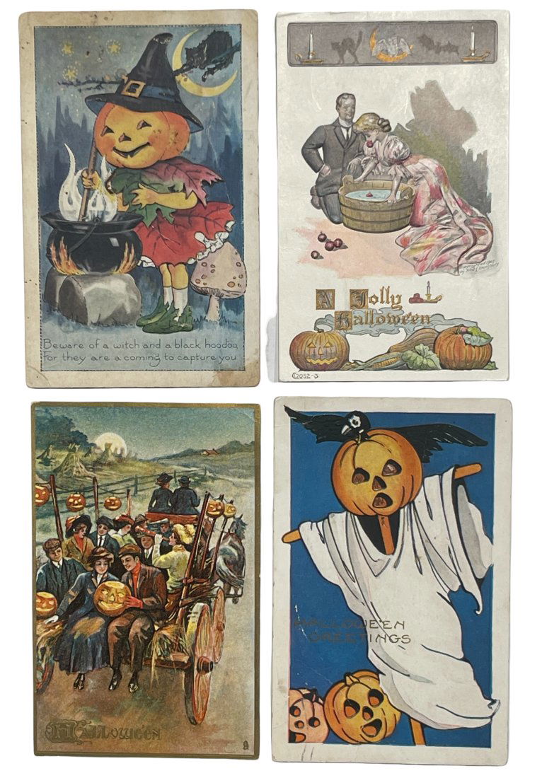 FOUR EARLY HALLOWEEN POSTCARDS