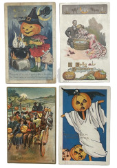 FOUR EARLY HALLOWEEN POSTCARDS