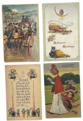 FOUR EARLY HALLOWEEN POSTCARDS