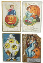 FOUR EARLY HALLOWEEN POSTCARDS