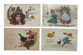 FOUR EARLY HALLOWEEN POSTCARDS